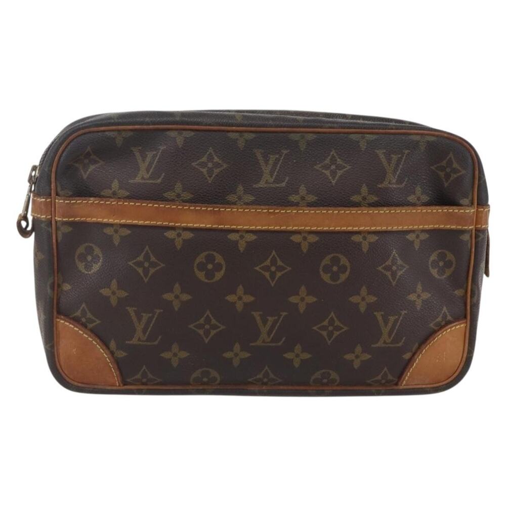 Louis Vuitton Monogram Compiegne 28 Clutch Bag Brown